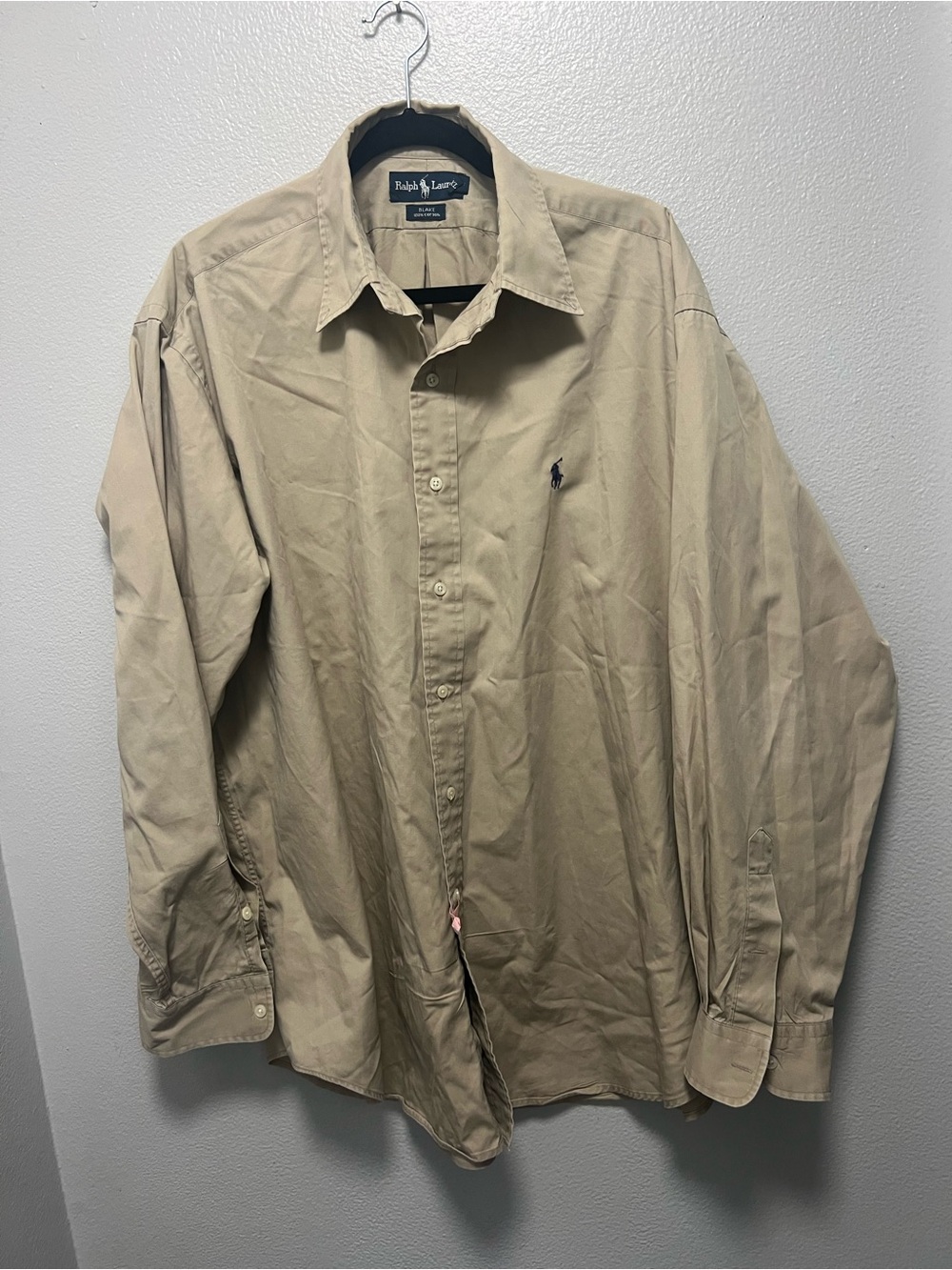 Vintage Polo Ralph Lauren Blake Button Down Shirt Khaki Beige XL